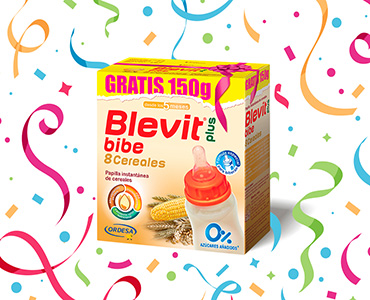 ¡Ahora con tu Blevit plus Bibe 8 Cereales, te llevas 150g gratis!