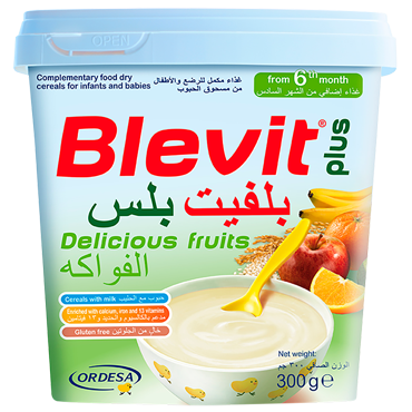 BLEVIT PLUS FRUTAS SIN GLUTEN DESDE LOS 4 MESES (2 X 300 G) ORDESA